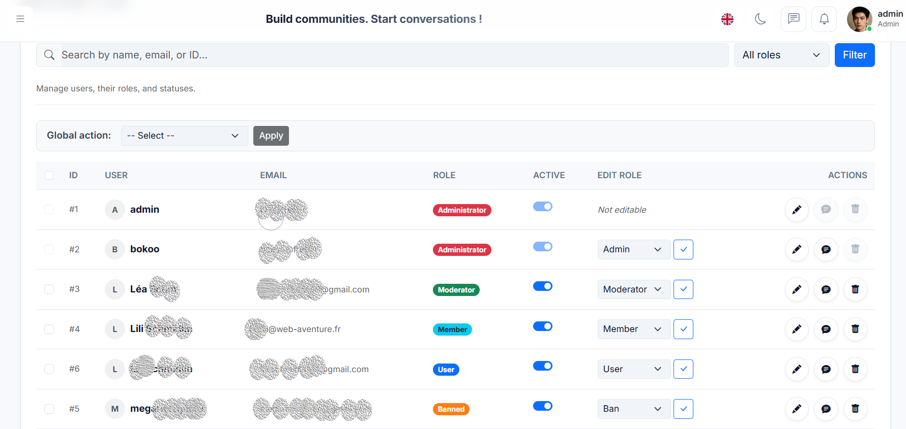 User Management List