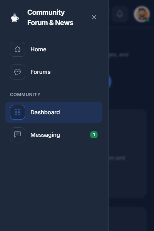 User Dashboard Mobile Menu