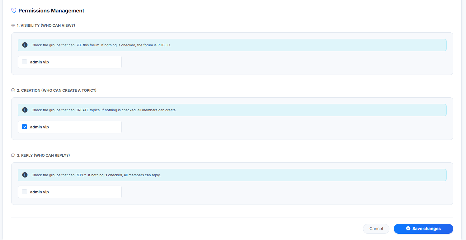 Forum Permissions Management
