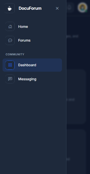User Dashboard Mobile Menu