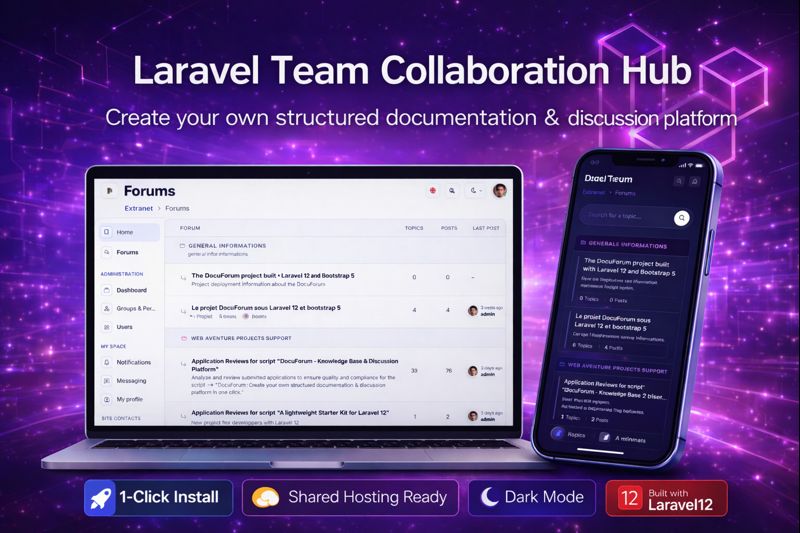 Installation guide for the script "Laravel Team Collaboration Hub" , Create your own structured documentation & discussion platform
